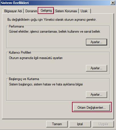 ortam deÄŸiÅŸkenleri