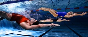 Swimmers in competition