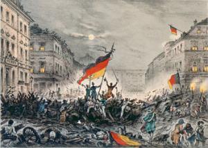 Revolution 1848 in Berlin / Kreidelitho