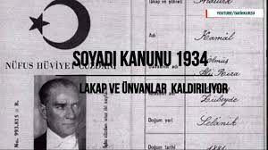 Soyadı Kanunu Nedir ? Maddeleri Nelerdir ?